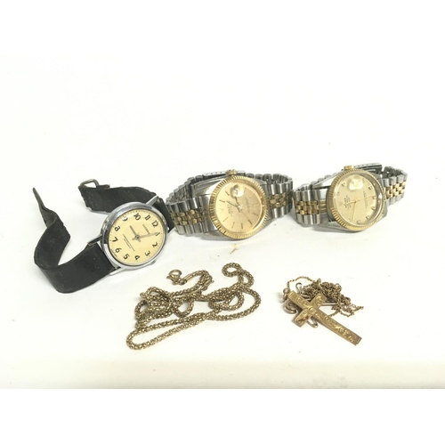 761 - A collection of vintage costume jewellery including watches, bracelets, scissors, a few 9ct gold pie... 