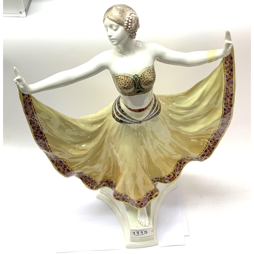 901 - Albert Dominique Rose 'Figure of a dancer', model no.4141, circa 1915 Glazed polychrome earthenware.... 