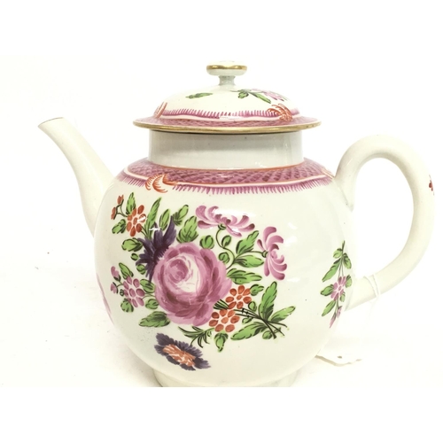 917 - A Caughley Tea pot 1780. No obvious damage or restoration This lot cannot be posted