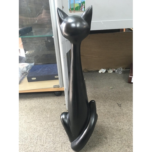 922 - A Dutch Jema Holland Mid 20th century design black cat figure. No obvious damage or restoration 55cm... 