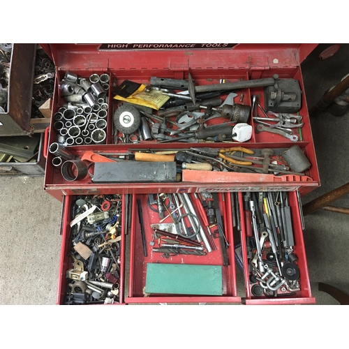 1826 - A Vintage 3 piece Snap-On tool cabinet including various tools and equipment including a Snap On 40 ... 