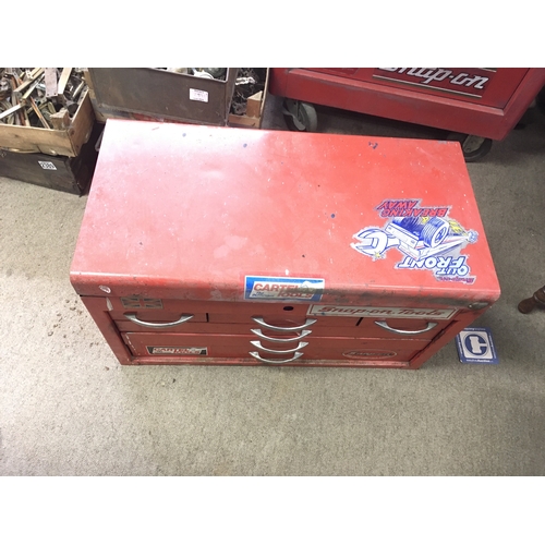 1826 - A Vintage 3 piece Snap-On tool cabinet including various tools and equipment including a Snap On 40 ... 