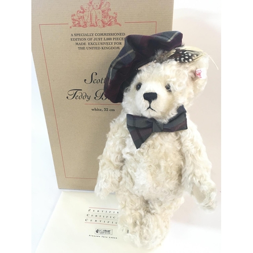 347 - A Boxed Steiff Scottish Teddy Bear 2001. Limited Edition.