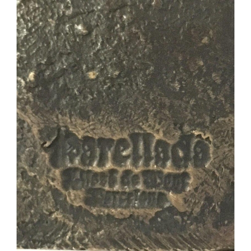 800 - An interesting 20th century modern design bronze sculpture impressed 4/5 with signature and Parellad... 