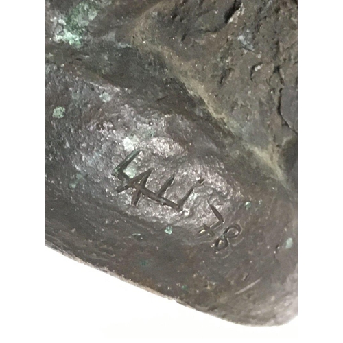 800 - An interesting 20th century modern design bronze sculpture impressed 4/5 with signature and Parellad... 