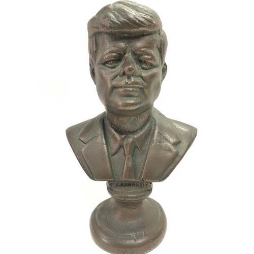 818 - A bronze bust of John F. Kennedy, 26cm tall. Postage category C. NO RESERVE