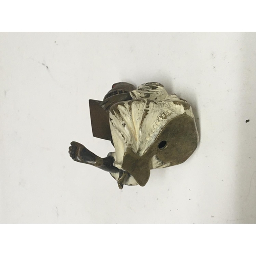 831 - A hand painted late 19th century Austrian Bergman bronze in the form of a seated Middle Eastern boy ... 