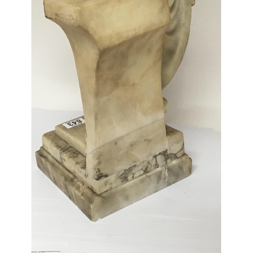 843 - A Quality Art Deco carved Carrera Marble figure a full length lady of Art Deco dress and with Neo cl... 
