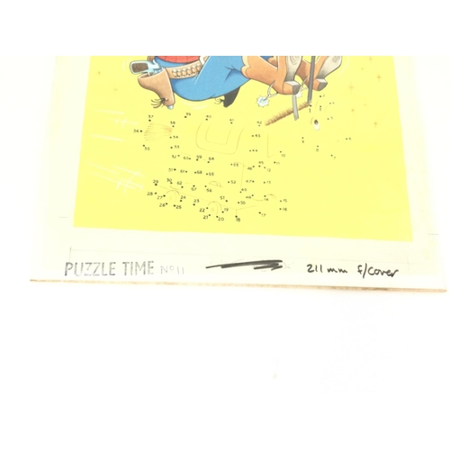 10 - A original Walt Disney Puzzle Time front cover artwork. 1980 issue number 11 by artist Colin Wyatt.