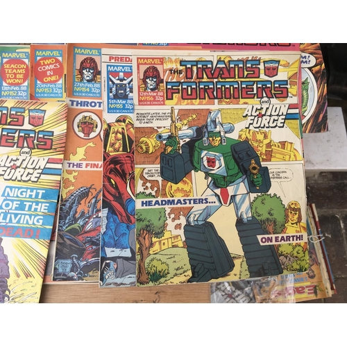 100 - A collection in excess of 100 comics by Marvel. Includes 92 TRANSFORMERS DATED BETWEEN 1986 to 1988 ... 