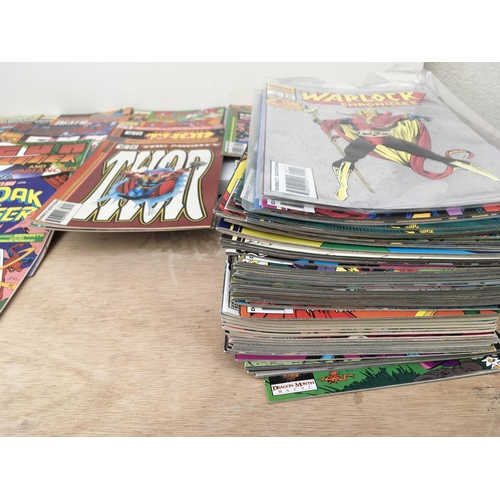 103 - A collection of approximately 80 Marvel comics with different different titles including 50 x WARLOC... 