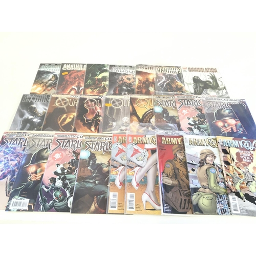 114 - A box containing approximately 200 comics. Various titles to include Marvel. No Reserve.