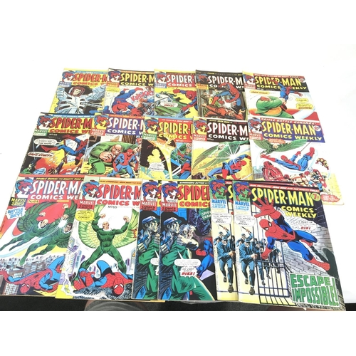 129 - A box containing approximately 150 comics. Mostly made up of Spiderman titles. No reserve.