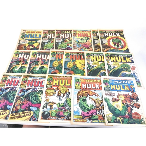 132 - A box containing approximately 140 1970's marvel comics. Consisting of The Incredible Hulk and Plane... 