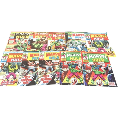 132 - A box containing approximately 140 1970's marvel comics. Consisting of The Incredible Hulk and Plane... 