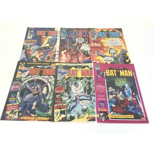 135 - A box containing 3 binders of DC comics. Including a run of Batman 1-41, inclusive of the Batman pre... 