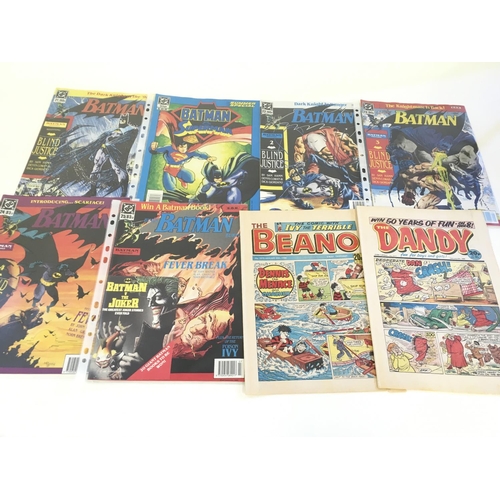 135 - A box containing 3 binders of DC comics. Including a run of Batman 1-41, inclusive of the Batman pre... 