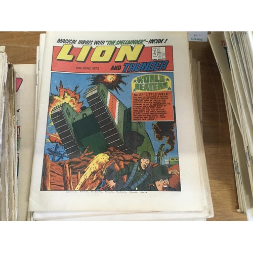 142 - A collection in excess of 150 comics dated from 1970 to 1976. Titles include Valiant..Lion..Vulcan..... 