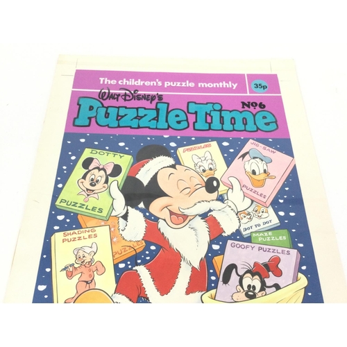 25 - Original front cover artwork by Colin Wyatt. Walk Disneys Puzzle Time issue number 6.