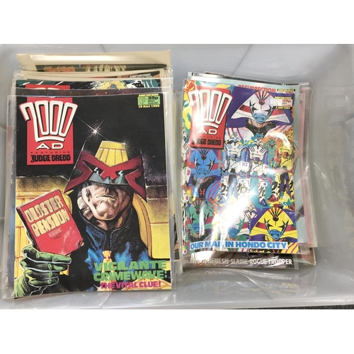 41 - 2 Boxes Containing 2000 A.D. Comics. Including a Binder With A Collection of the Best of 2000 AD mon... 