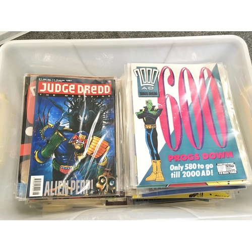 41 - 2 Boxes Containing 2000 A.D. Comics. Including a Binder With A Collection of the Best of 2000 AD mon... 