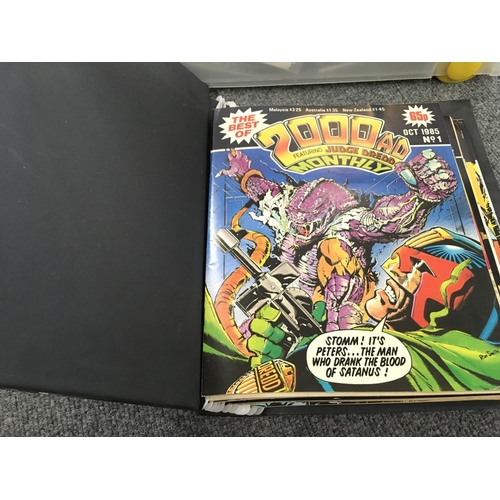 41 - 2 Boxes Containing 2000 A.D. Comics. Including a Binder With A Collection of the Best of 2000 AD mon... 