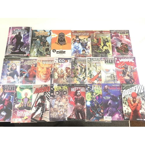 57 - A box containing approximately 100 comics. Various titles including Marvel and DC. No reserve.