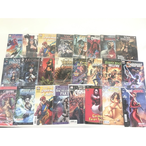 57 - A box containing approximately 100 comics. Various titles including Marvel and DC. No reserve.