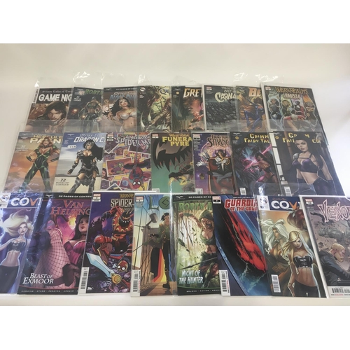 57 - A box containing approximately 100 comics. Various titles including Marvel and DC. No reserve.