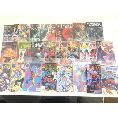 58 - A box containing approximately 100 comics. Various titles including Marvel and DC. No reserve.