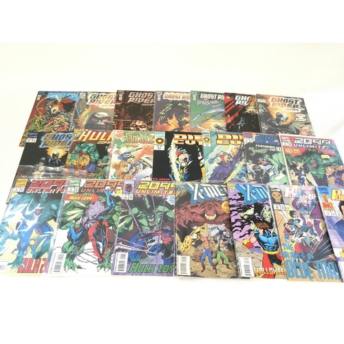 90 - A box containing approximately 100 comics. Various titles to include Marvel and DC. No reserve.