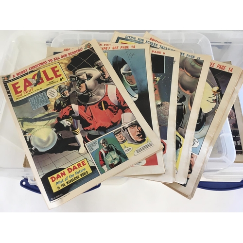 91 - 4 boxes containing approximately 600 Eagle comics, dating back to the 60's, various volumes. No rese... 