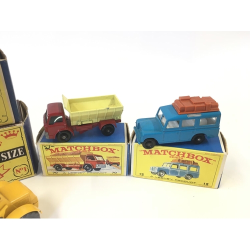 103 - A Collection of 4 Boxed Matchbox Vehicles. Including a Weatherill Hydraulic Shovel. A Safari Land Ro... 