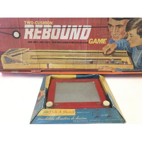 122 - A Boxed Ideal Games Rebound Game and a Vintage Etch A Sketch. No Reserve.(2).