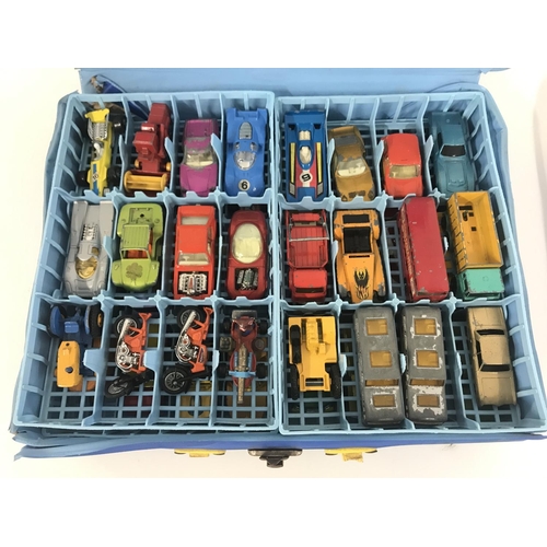 138 - 2 X Matchbox Carry Cases Containing Playworn Diecast.(2).