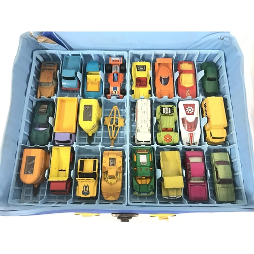 138 - 2 X Matchbox Carry Cases Containing Playworn Diecast.(2).