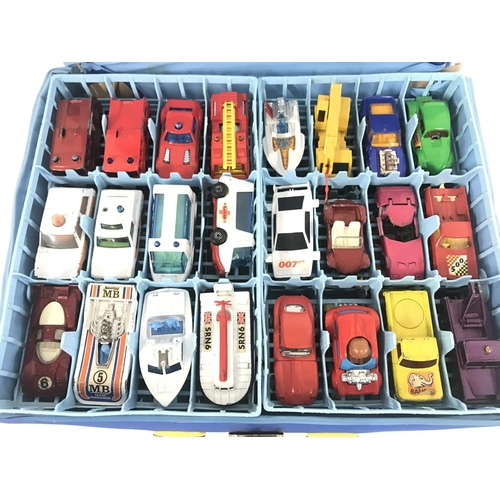 138 - 2 X Matchbox Carry Cases Containing Playworn Diecast.(2).