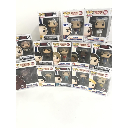 14 - A Collection of Boxed Funko Pop Figures. All Stranger Things.