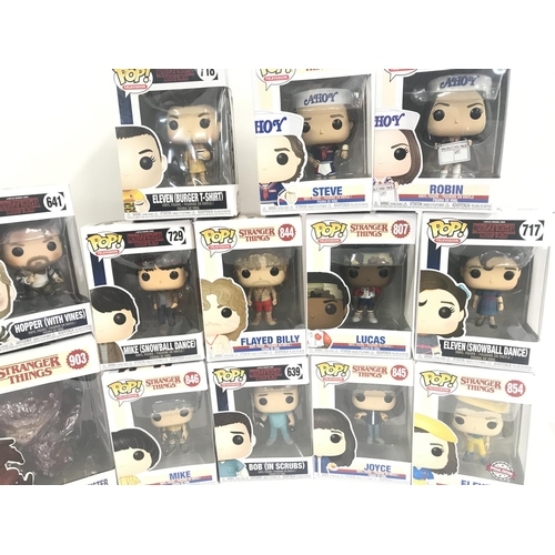 14 - A Collection of Boxed Funko Pop Figures. All Stranger Things.