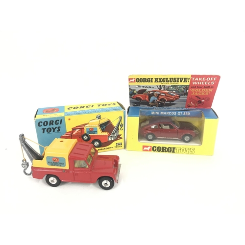 153 - A Boxed Corgi Land-Rover Truck #477 a/f. And a Corgi Mini Marcos GT 850 #341.