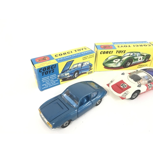 165 - 7 X Boxed Corgi Vehicles. A Lotus Elan Coupe #319. A Lotus Elan S2 #318 A/F. A Marcos 1800 G.T. #324... 