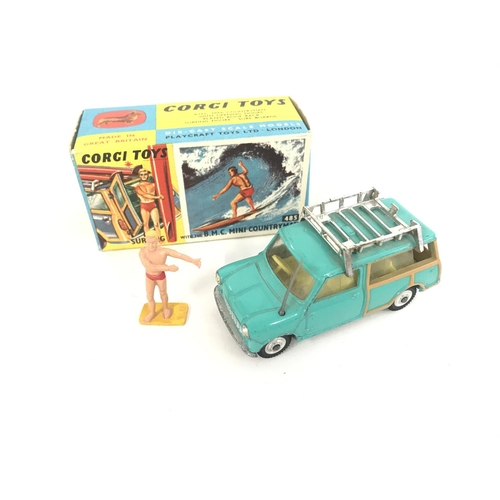 168 - A Boxed Corgi Surfing With The B.M.C Mini Countryman. #485. No Surf Boards.