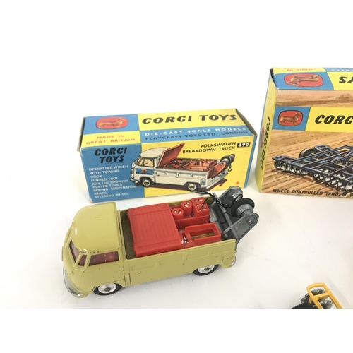 169 - A Boxed Corgi Volkswagen Breakdown Truck (Hook missing) and a Wheel Controlled Tandem Disc Harrow #7... 