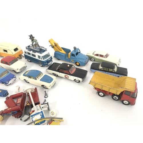 175 - A Collection of Playworn Diecast all Corgi with an empty Massey Ferguson Box.