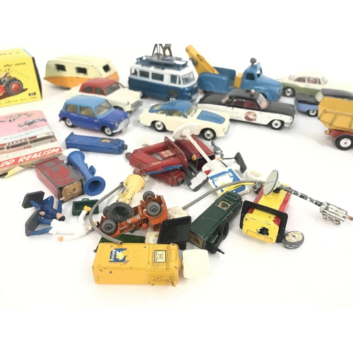 175 - A Collection of Playworn Diecast all Corgi with an empty Massey Ferguson Box.