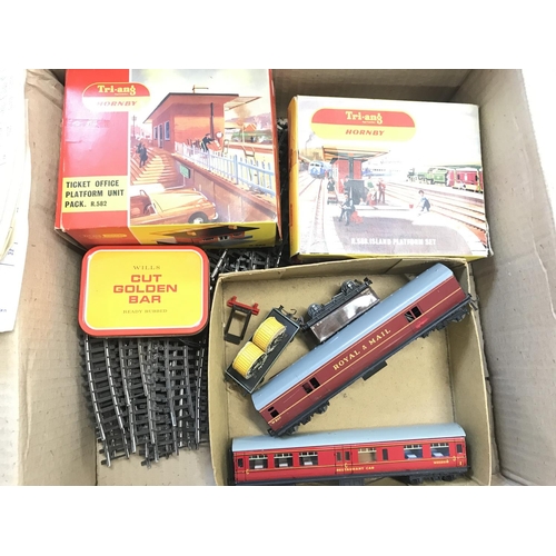 176 - 2 X Boxes of 00 Gauge wagons. Coaches.track etc.(2).