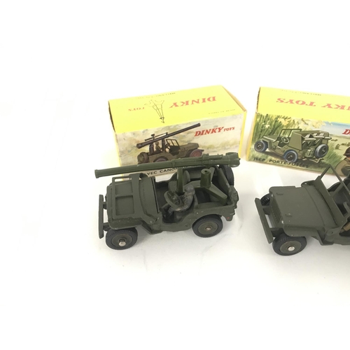 181 - A Boxed French Dinky Jeep Rocket Carrier and a Jeep Gun Carrier.