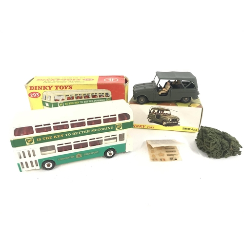 189 - A Boxed French Dinky Sinpar 4x4 #800 (Ariel missing) and a Leyland Atlantean Bus #293.