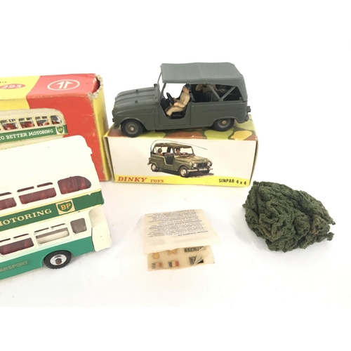 189 - A Boxed French Dinky Sinpar 4x4 #800 (Ariel missing) and a Leyland Atlantean Bus #293.