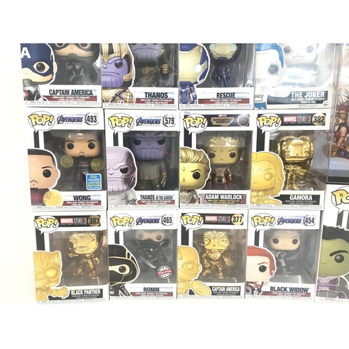 19 - A Collection of Boxed Funko Pop Figures. All Marvel and D.C.